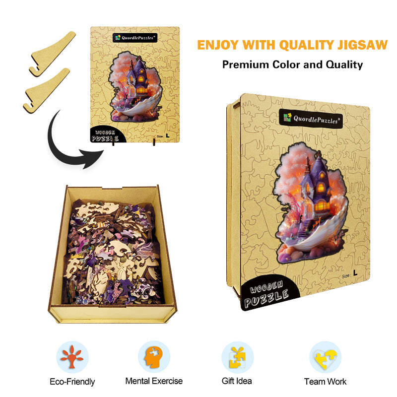 Seashell Fairy Cottage Wooden Jigsaw Puzzle