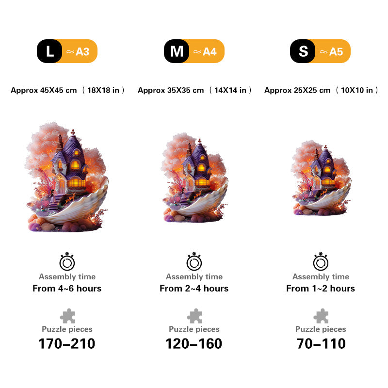 Seashell Fairy Cottage Wooden Jigsaw Puzzle