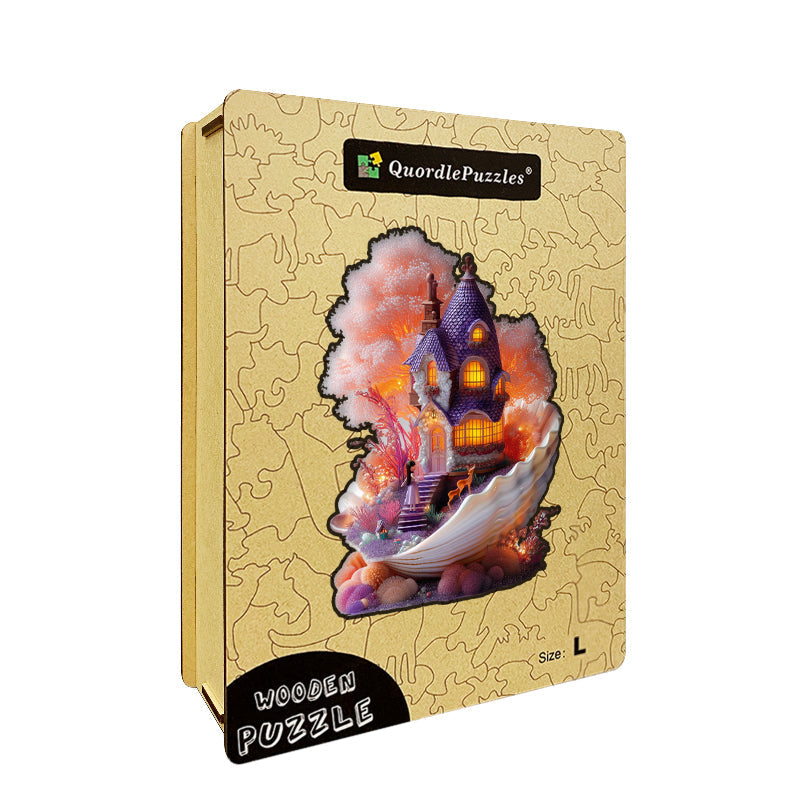 Seashell Fairy Cottage Wooden Jigsaw Puzzle