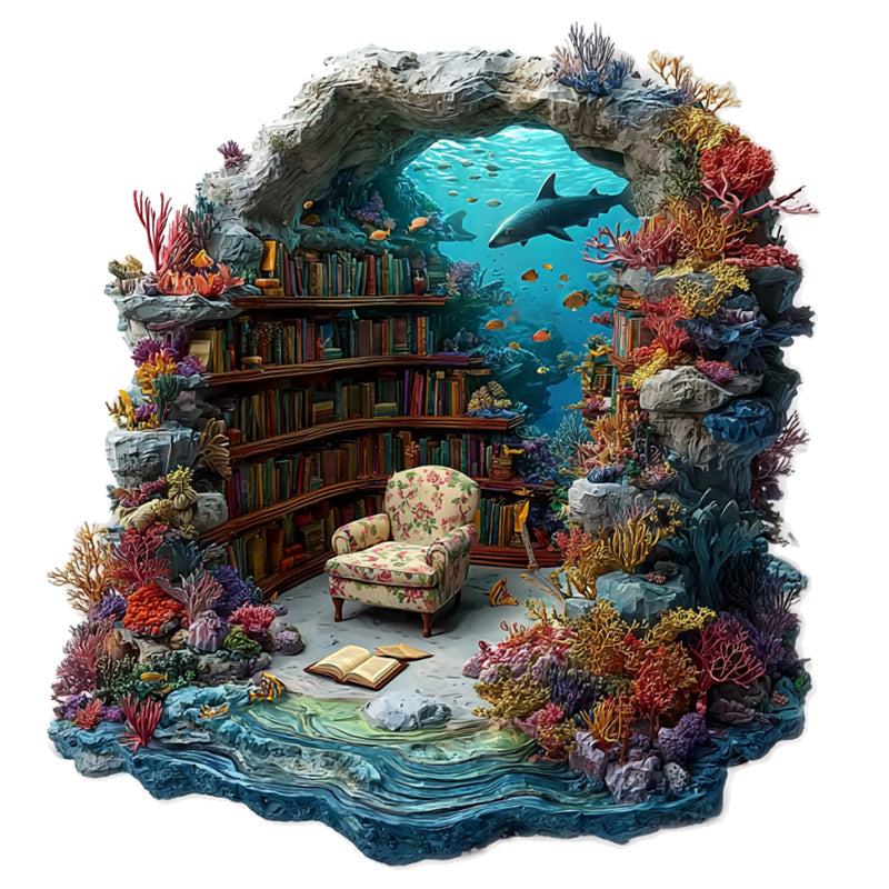 Underwater Library Wooden Jigsaw Puzzle