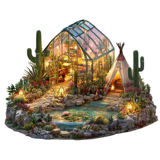 Oasis Greenhouse Wooden Jigsaw Puzzle
