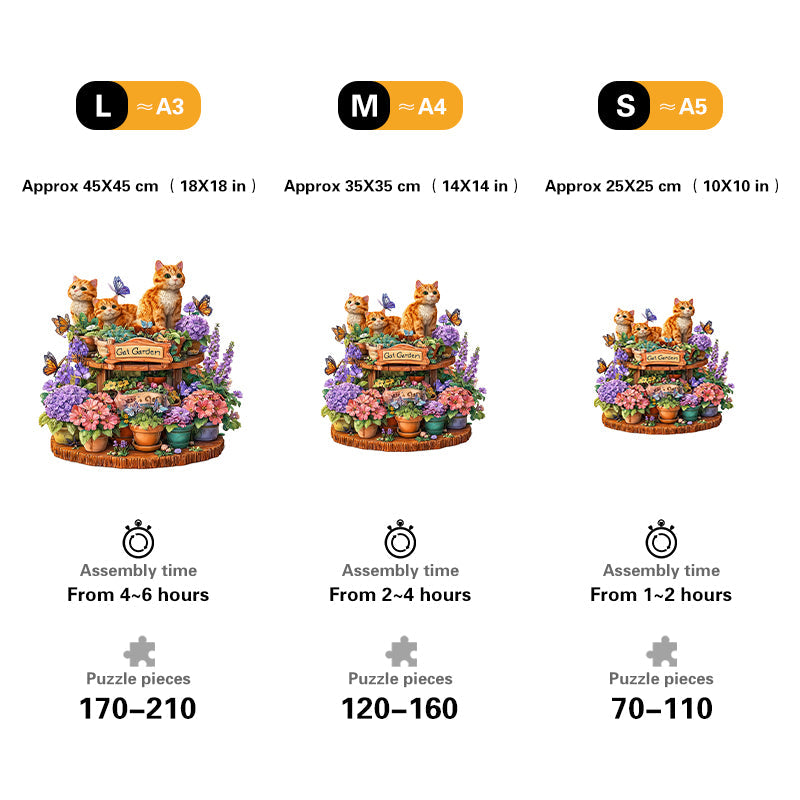 Cat Garden Wooden Jigsaw Puzzle