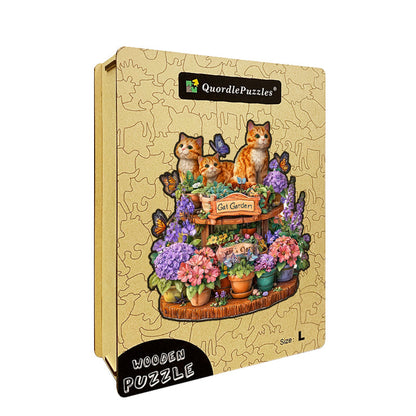 Cat Garden Wooden Jigsaw Puzzle