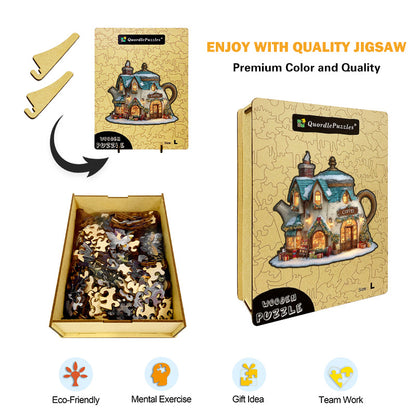 Christmas Café Wooden Jigsaw Puzzle