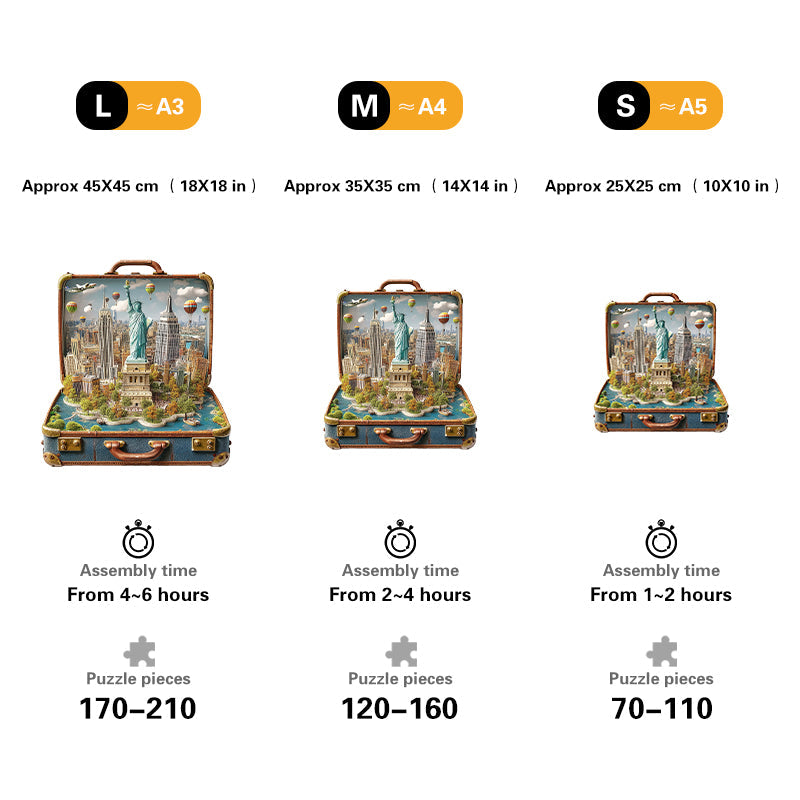 Suitcase – Statue of Liberty Wooden Jigsaw Puzzle