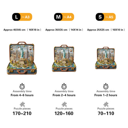 Suitcase – Statue of Liberty Wooden Jigsaw Puzzle