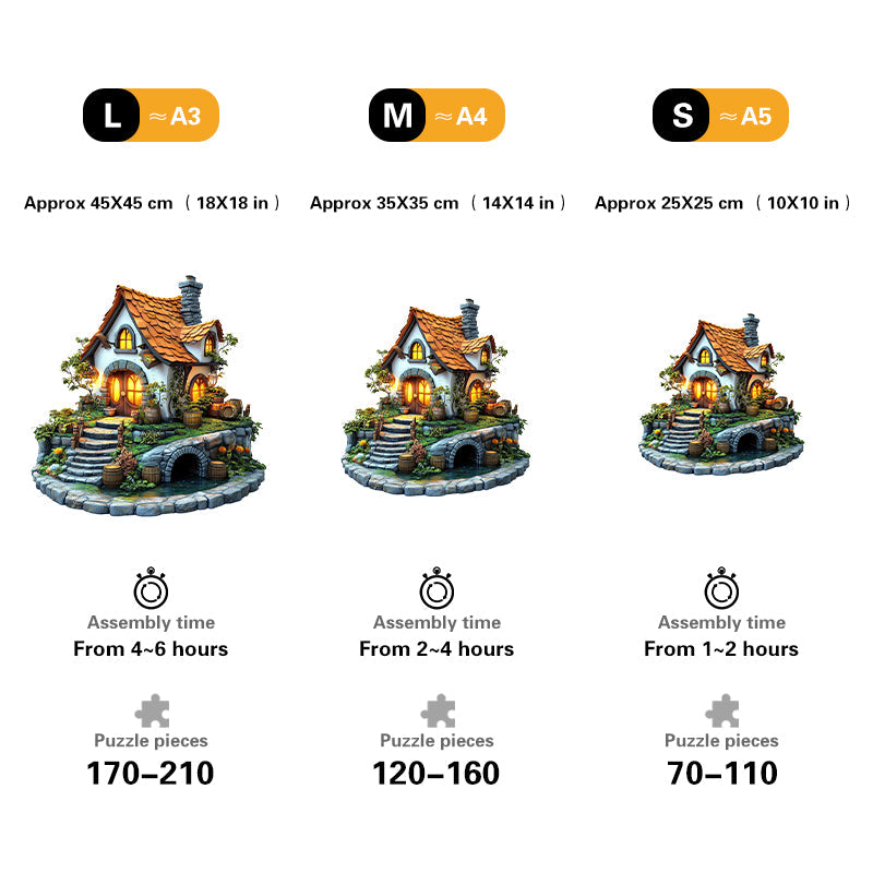 Fairy Tale Cottage and Garden Wooden Jigsaw Puzzle