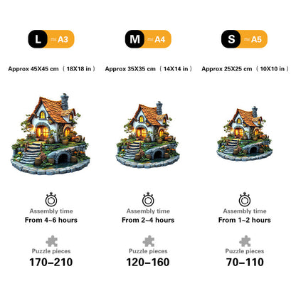 Fairy Tale Cottage and Garden Wooden Jigsaw Puzzle