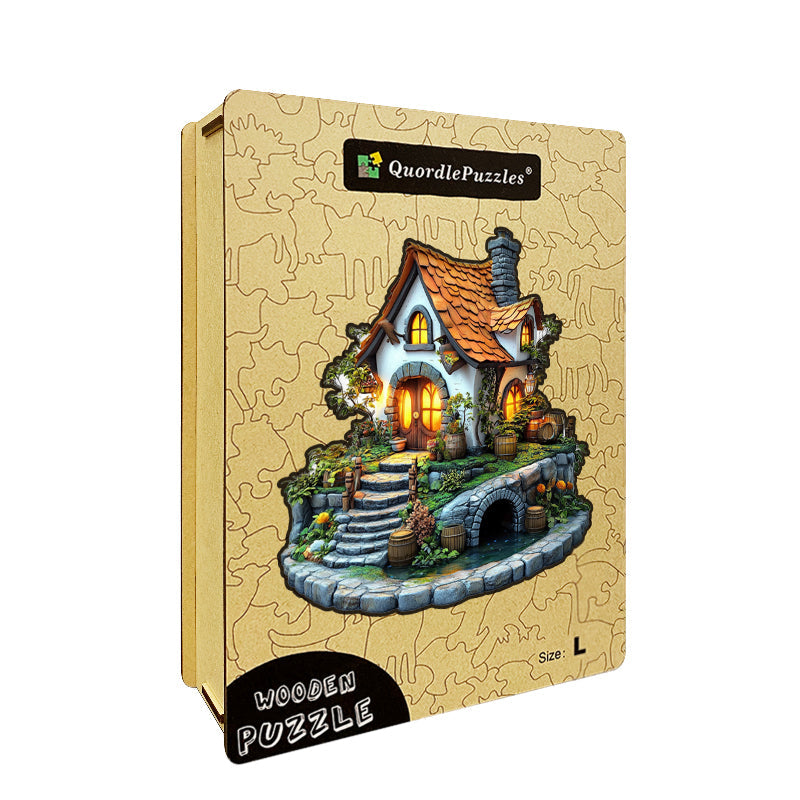 Fairy Tale Cottage and Garden Wooden Jigsaw Puzzle