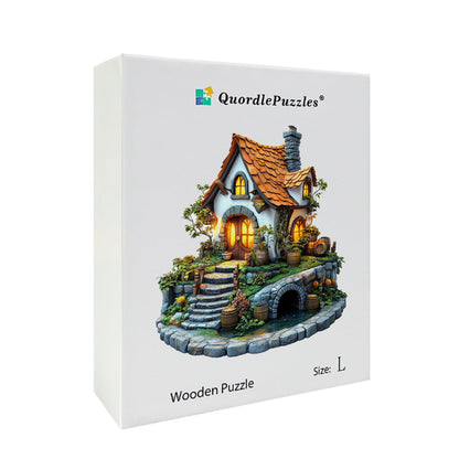 Fairy Tale Cottage and Garden Wooden Jigsaw Puzzle