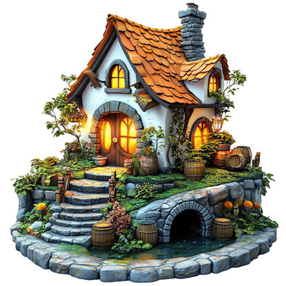 Fairy Tale Cottage and Garden Wooden Jigsaw Puzzle