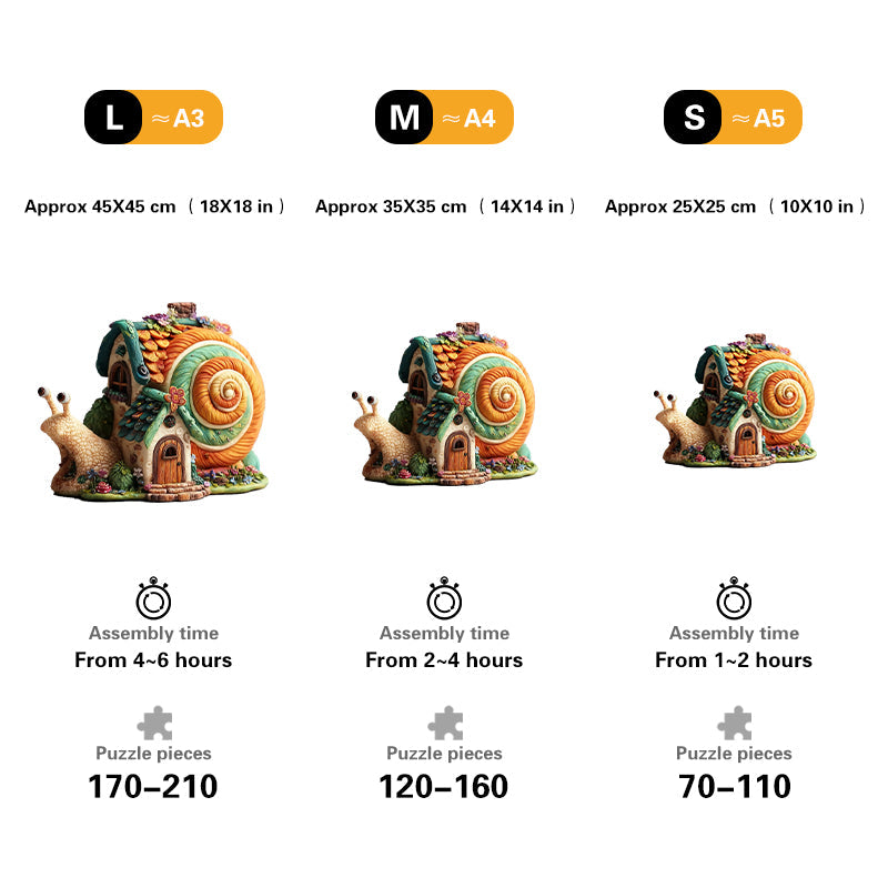 Snail Cottage Wooden Jigsaw Puzzle