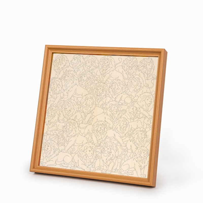 Majestic Lions - Wooden Coloring Puzzle