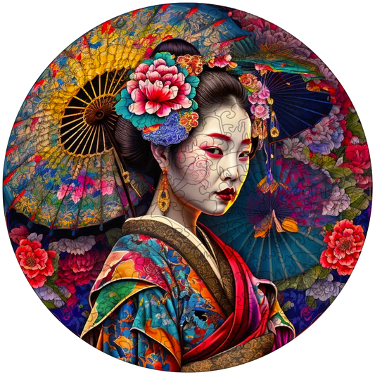 Japansk geisha trä pussel