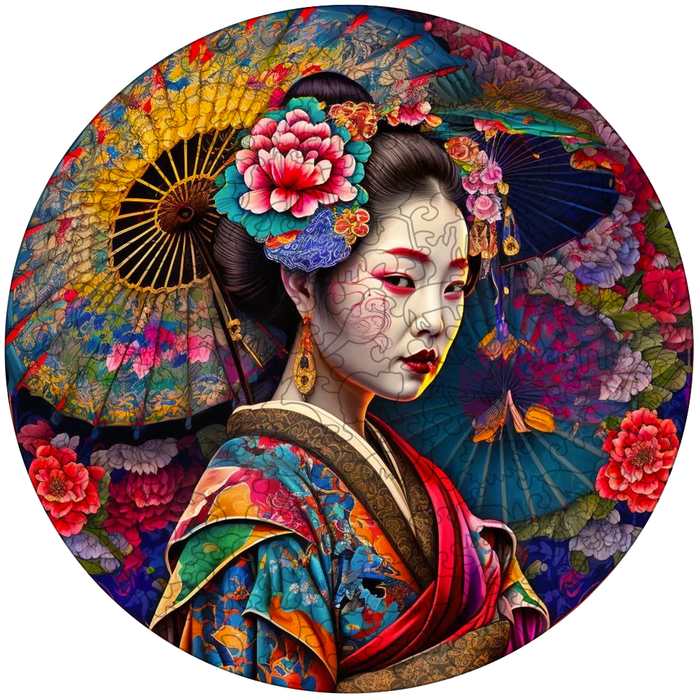 Japansk geisha trä pussel