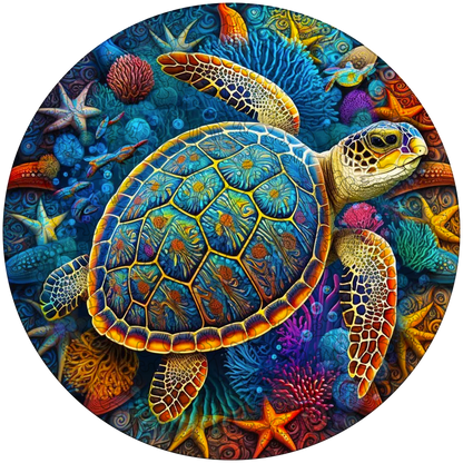 Sea Turtle watercolour Wooden Jigsaw Puzzle