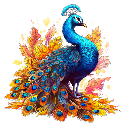 🔥SISTA DAG 96 % RABATT-Striking Peacock Träpussel