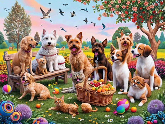 Dog Party Wooden Jigsaw Puzzle