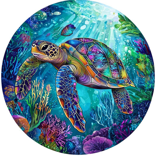 Underwater Turtle Wooden Jigsaw Puzzle