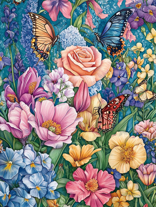 Floral Butterflies Wooden Jigsaw Puzzle