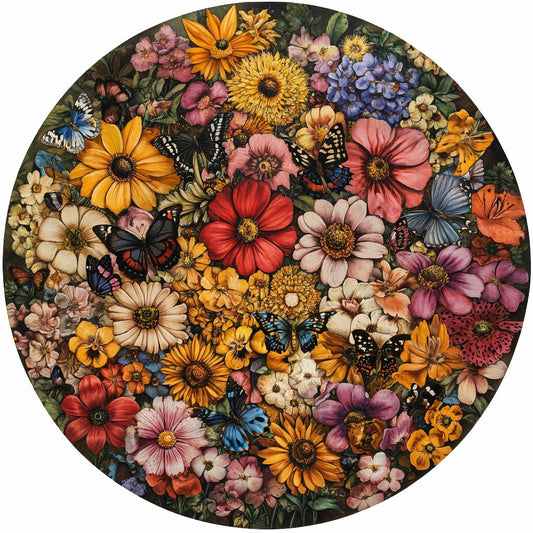 Floral Medley Wooden Jigsaw Puzzle