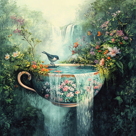Waterfall Teacup Wooden Jigsaw Puzzle