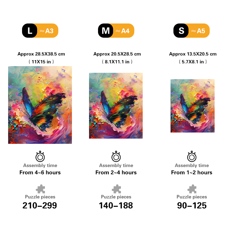 Colorful Butterfly Wooden Jigsaw Puzzle