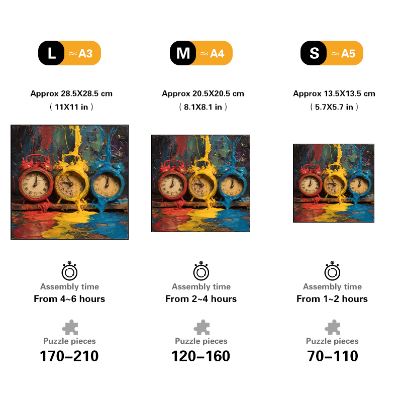 Colorful Clocks Wooden Jigsaw Puzzle