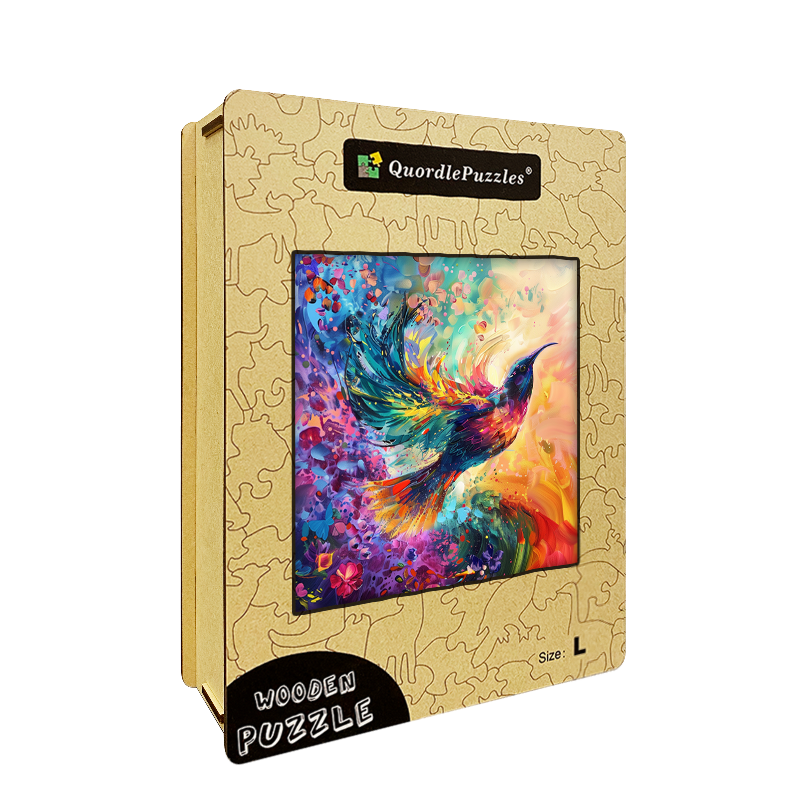 Colorful Hummingbird Wooden Jigsaw Puzzle