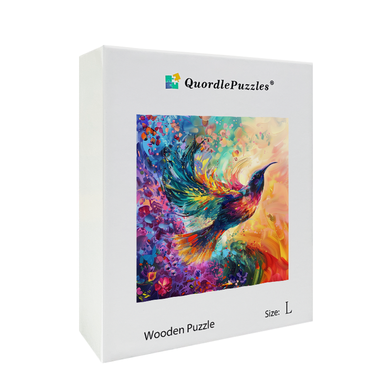 Colorful Hummingbird Wooden Jigsaw Puzzle