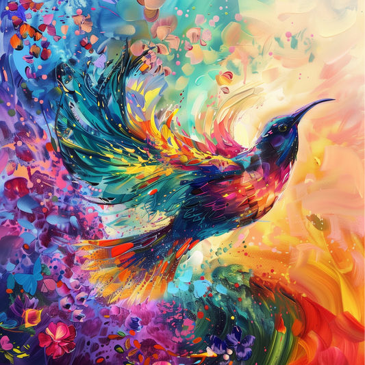 Colorful Hummingbird Wooden Jigsaw Puzzle