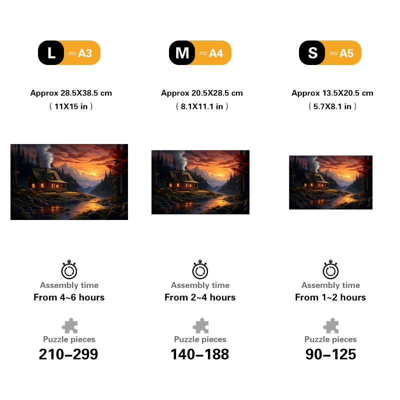 Dusk Cabin Wooden Jigsaw Puzzle