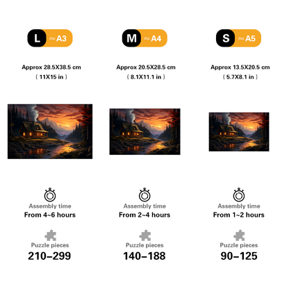 Dusk Cabin Wooden Jigsaw Puzzle