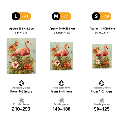 Flamingo Charm Wooden Jigsaw Puzzle