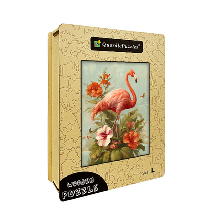 Flamingo Charm Wooden Jigsaw Puzzle