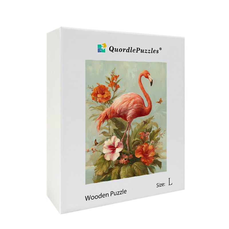 Flamingo Charm Wooden Jigsaw Puzzle
