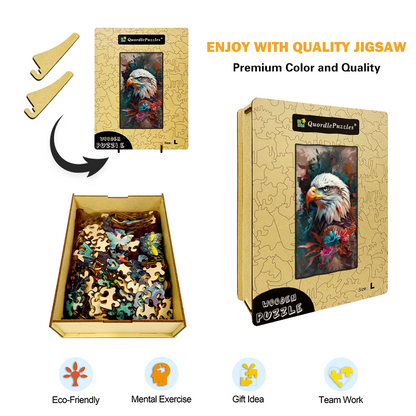 Floral Eagle Wooden Jigsaw Puzzle