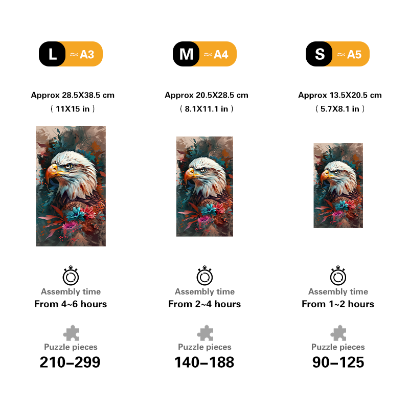 Floral Eagle Wooden Jigsaw Puzzle