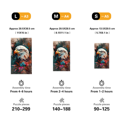 Floral Eagle Wooden Jigsaw Puzzle