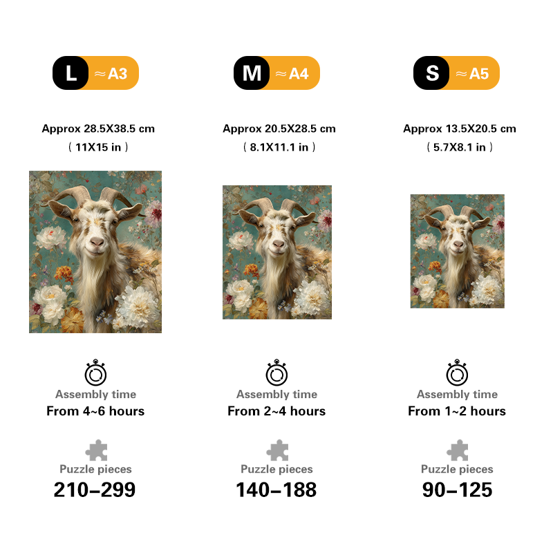 Flower Goat Wooden Jigsaw Puzzle