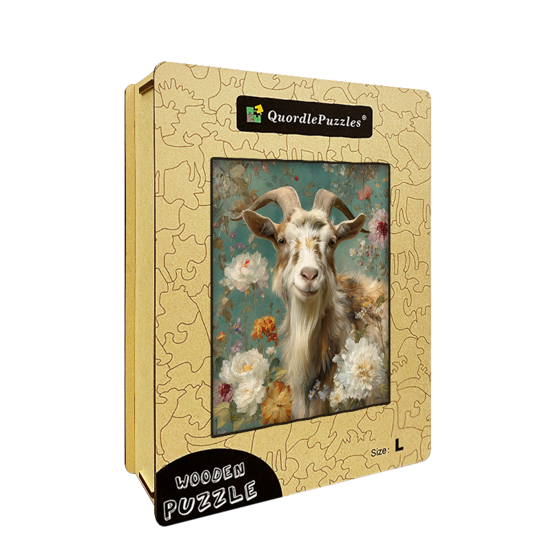 Flower Goat Wooden Jigsaw Puzzle