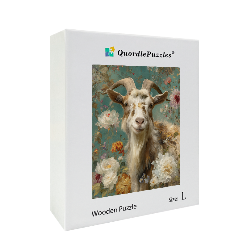 Flower Goat Wooden Jigsaw Puzzle