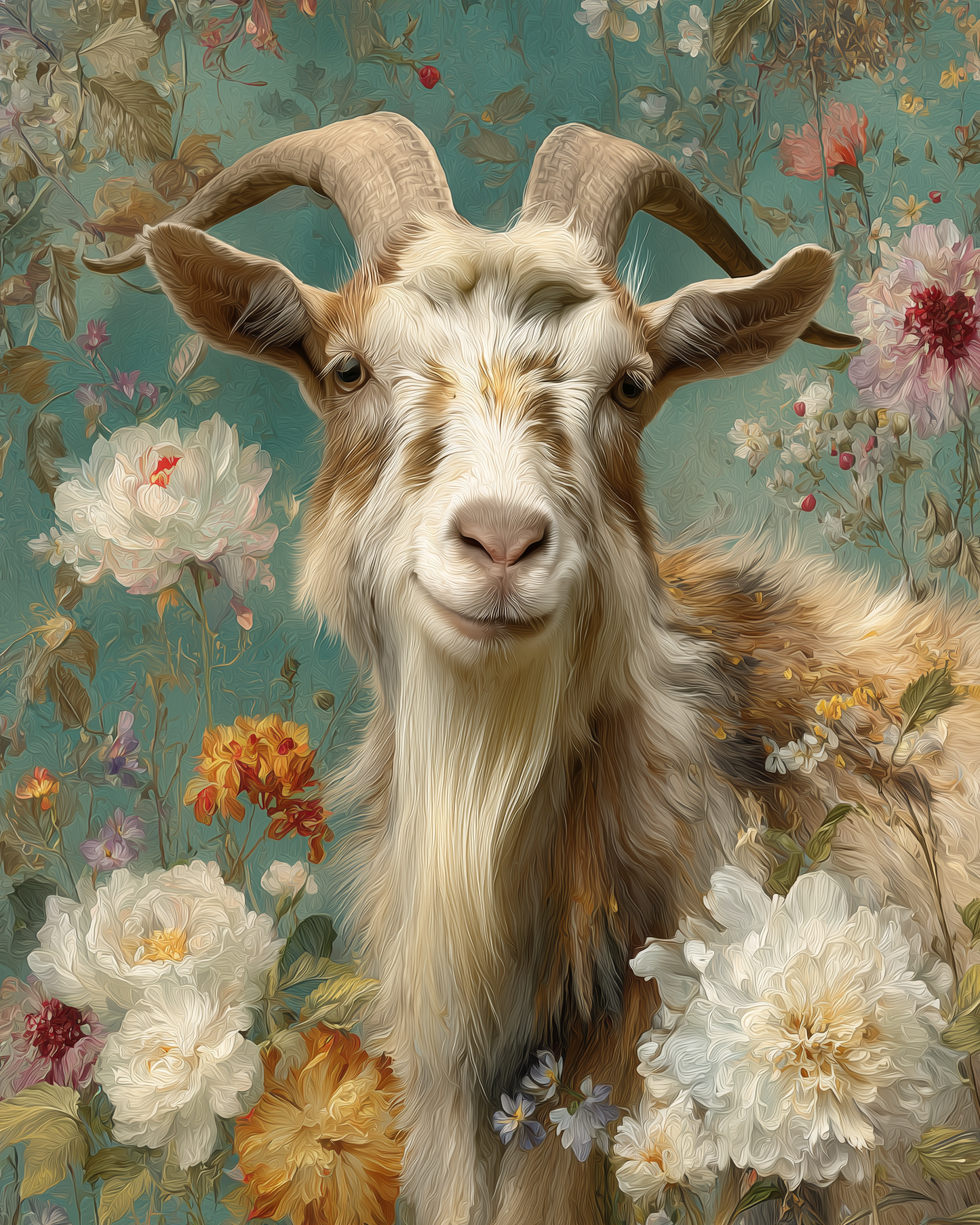 Flower Goat Wooden Jigsaw Puzzle