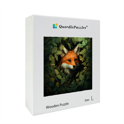 Fox in Leaves Wooden Jigsaw Puzzle