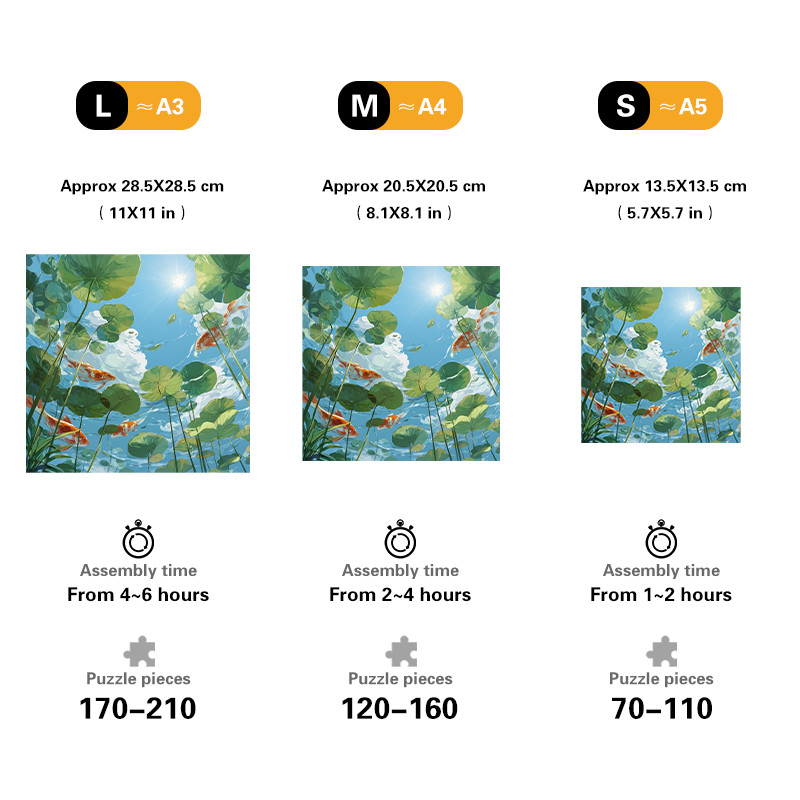Koi in Water Wooden Jigsaw Puzzle