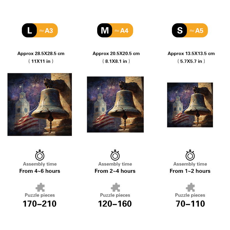 Liberty Bell Celebration Wooden Jigsaw Puzzle