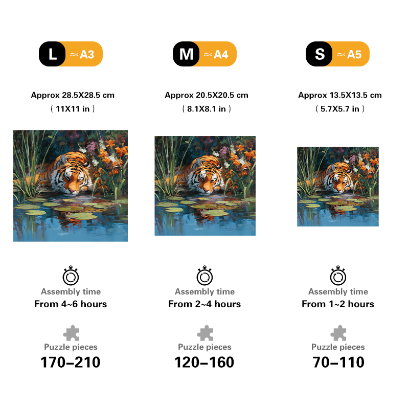 Lily Lagoon Tiger Wooden Jigsaw Puzzle