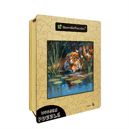 Lily Lagoon Tiger Wooden Jigsaw Puzzle