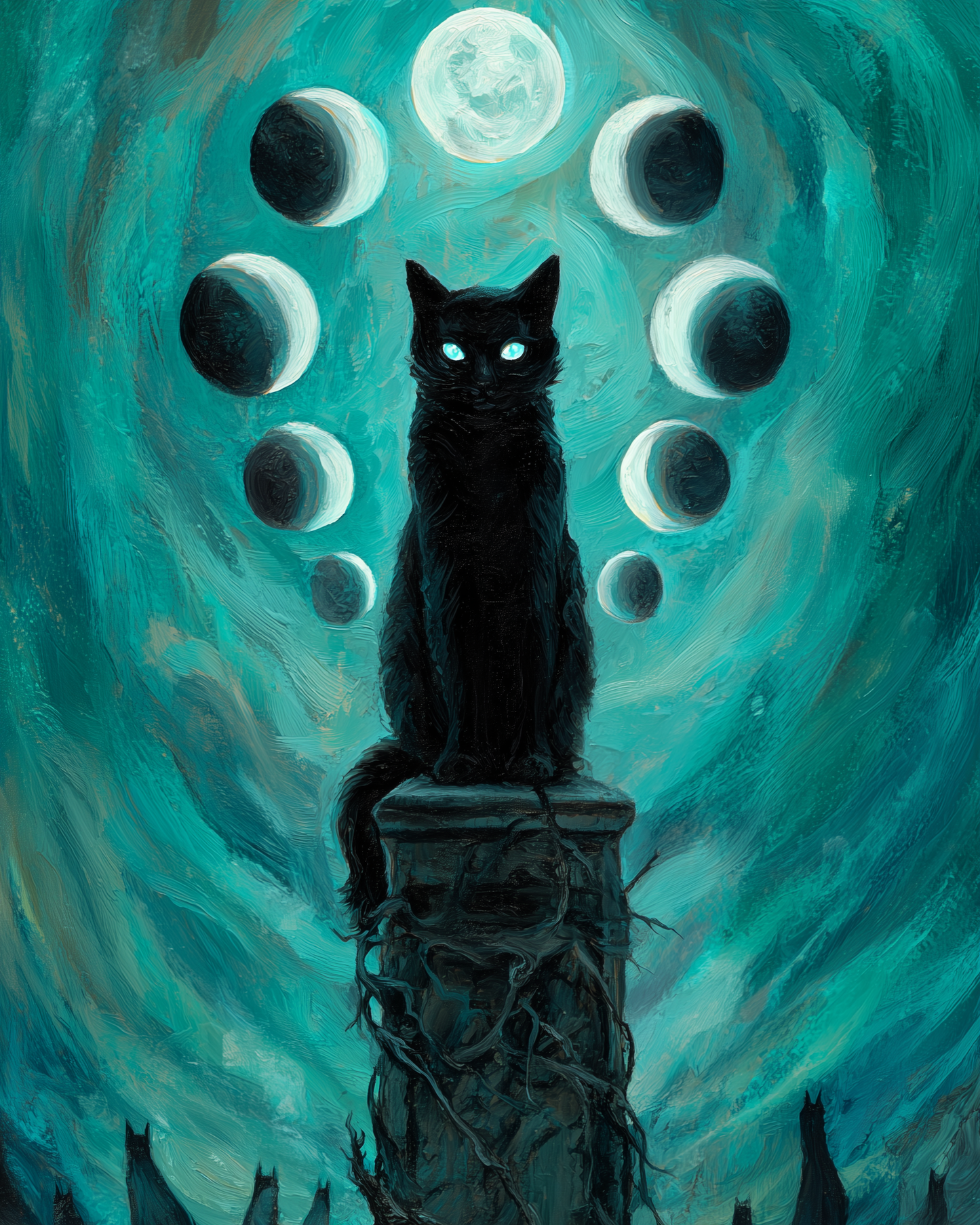 Moonlit Cat Wooden Jigsaw Puzzle