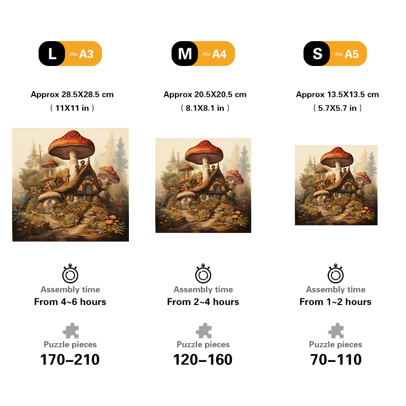 Mushroom Cottage Magic Wooden Jigsaw Puzzle